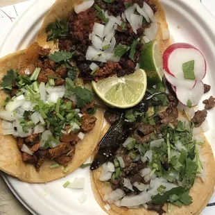 Al pastor, chorizó, and asada.