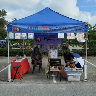 Nov 2020: A sweet resident artist (Ticqui) who offers excellent prices-- see the caricature pic!