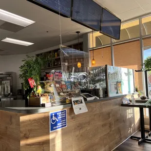 a view of the front counter