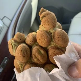 Hong Kong Egg Waffles.  Perfectly cooked golden and warm.  Who took a bite?