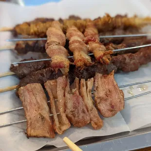 skewered meat on a stick
