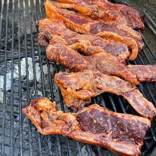 a close up of a bbq