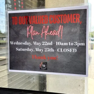 Just as FYI - as of May 18, 2024!