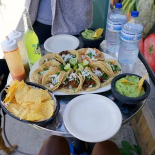 a little bit of everything! the standard guac had a better consistency than the other one