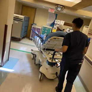 Getting transported to my CT scan