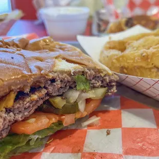 Burger, Veggies, Hand Cut Fries