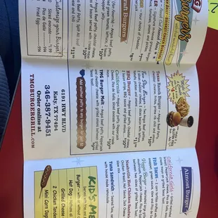 One side of menu