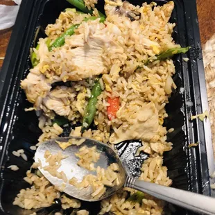Basil fried rice with chicken- This was prettier than it looks now but I was hungry and ate half.