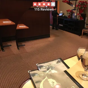 Food is great but owners can't see the carpeting is disgusting.