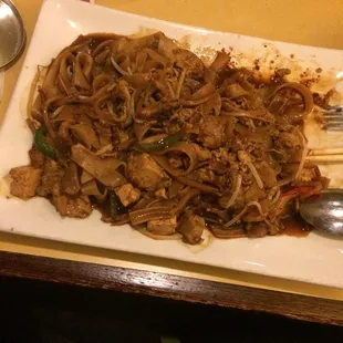 Drunken noodles with pork and tofu!
