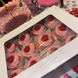a box of cupcakes