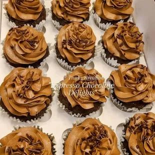 Chocolate expresso decadent moist cupcake w/chocolate buttercream topped with chocolate Sprinkles