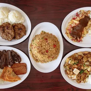 Hawaiian restaurant serving loco moco, Spam musubi, Ahi Poke bowl, Kalua pig, Lomi salmon, Lau lau, kalua cabbage and hawaiian shave ice.