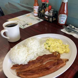 Hawaiian restaurant serving loco moco, Spam musubi, Ahi Poke bowl, Kalua pig, Lomi salmon, Lau lau, kalua cabbage and hawaiian shave ice.