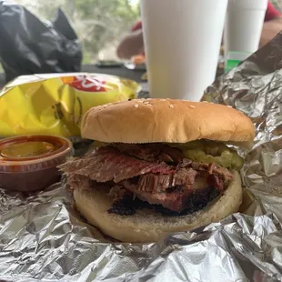 Brisket sandwich combo