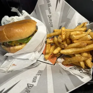 Classic cheeseburger with fries