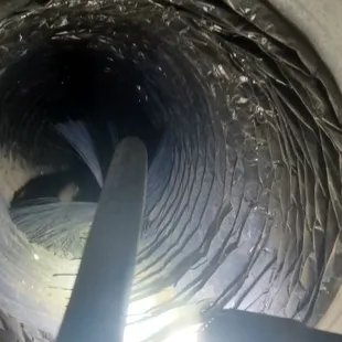 Air duct cleaning with soft brittle brush