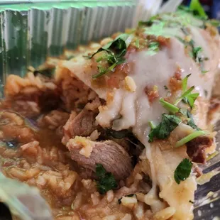 Chile verde wet burrito