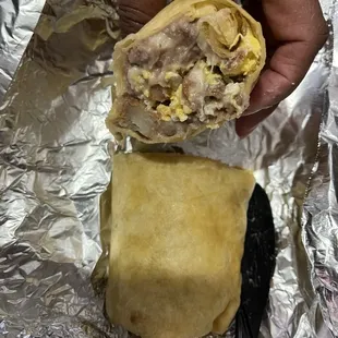 Bacon breakfast burrito