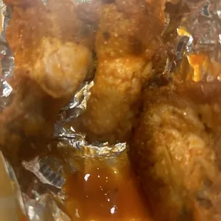 chicken wings and fried chicken, food