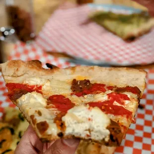 An incredible pizza slice, and it&apos;s vegan!