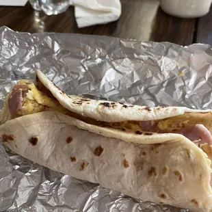 Ham &amp; Egg tacos