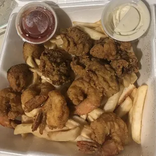 Shrimp and oyster platter.