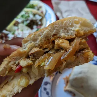 Green Chile chicken torta