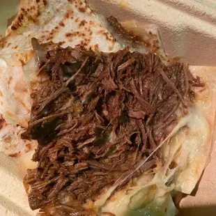 Rightful amount of beef quesadilla