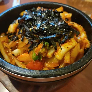 Ojingeo Dolsot (Stone Pot Bibimbap with Squid)