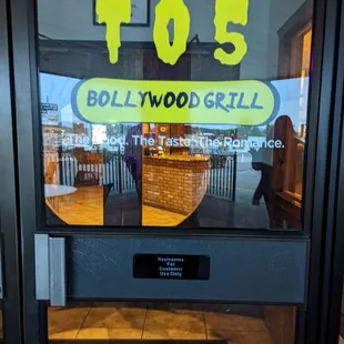 the entrance to the restaurant