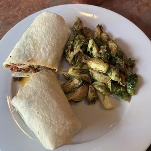 Steak Fajita Wrap with Honey Mustard Brussels