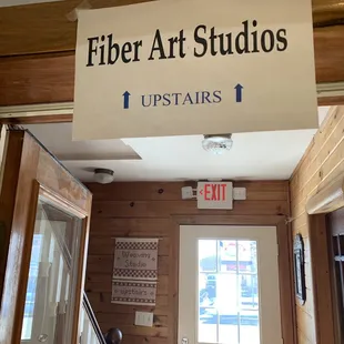 the entrance to fiber art studios