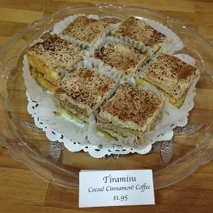 Made with our German Torte cake, sweetened marscapone cheese, cream, cinnamon and  cocoa!