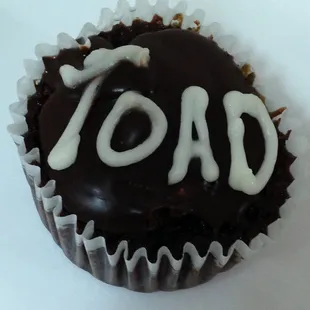 Our whipped cream filled chocolate cupcakes with a delicious chocolate ganache.