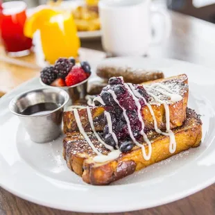  plate of french toast with berries