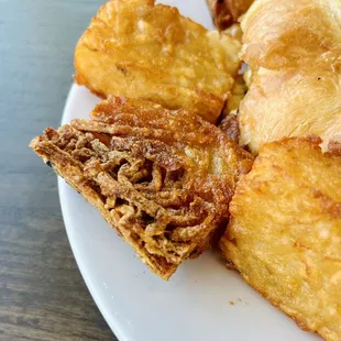 What happened to this poor little hash brown square?