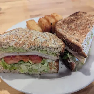 Turkey Avocado club on multigrain