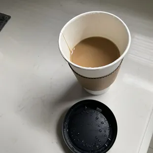 a cup of coffee on a counter