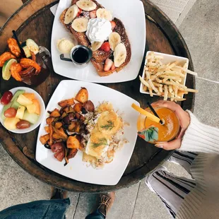 Crab Benedict, Nutella French Toast and Truffel Fries