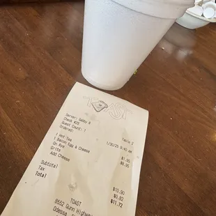 Size of cup of tea smaller,order your tea separately to go, don&apos;t order at table, or you will pay the same and get less!