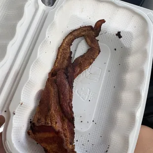 burnt bacon tasted like ashes