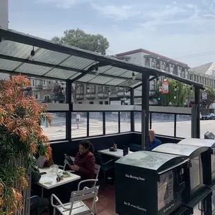 Outside covered seating