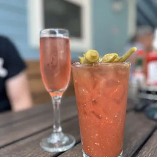 Bloody Mary and Hibiscus Mimosa