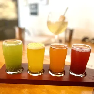 Champagne Flight $24 with house made juices and teas, not too sweet too!