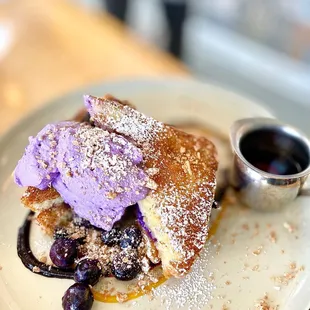 Ube French Toast - good!  The ube cream was not too heavy, I lai.  :)