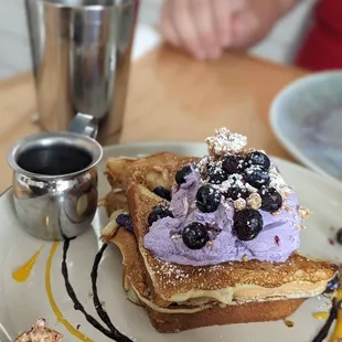 Ube French toast. The ube whipped creamy was divine!