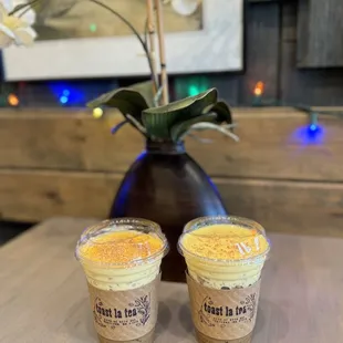 Salted egg coffee &amp; durian coffee