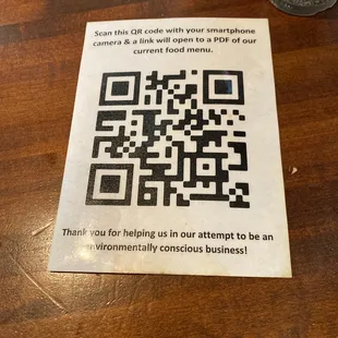 a qr code on a table