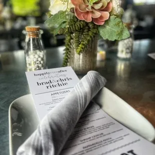 Custom menus and decor for special events.